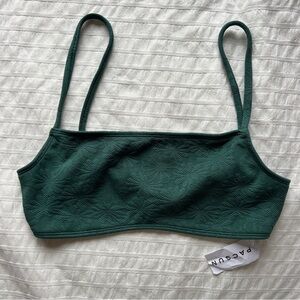NWT LA Hearts by PacSun Green Floral Texture Bikini Top, S